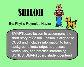 Preview of Shiloh SMARTboard Lesson Treasures Series