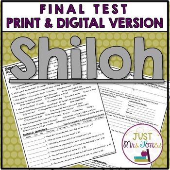 Preview of Shiloh by Phyllis Reynolds Naylor Final Test
