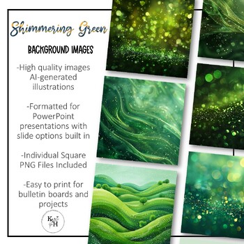 Preview of Shimmering Green Glittery Background Images for Slide Presentations | PPT, PNG