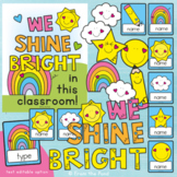 Shine Bright Classroom Display Pack | Editable Door or Bul