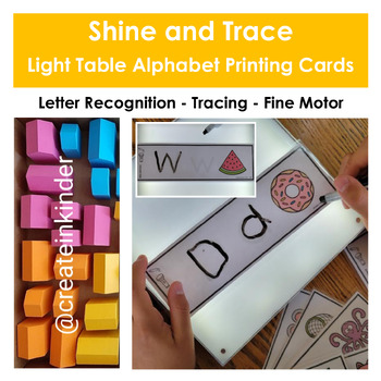Preview of Shine & Trace Light Table Alphabet Printing Cards Letter Recognition Fine Motor