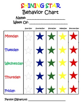 Shining Star Behavior Chart by Brittany Ghezzi | TpT