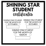 Shining Star Student Certificate