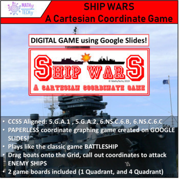 Preview of Ship Wars - A Google Slides Coordinate Game Battleship Style Distance Learning