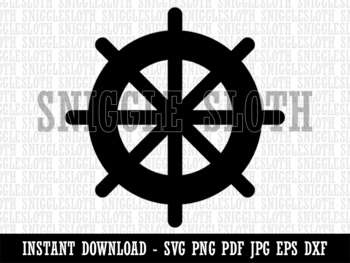 Ship Wheel Nautical Boat Clipart Instant Digital Download SVG EPS