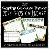 Shiplap Camping Theme Editable Calendars {FREE UPDATES FOR LIFE}