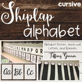 Shiplap Cursive Alphabet Posters, Banners, and Word Wall Letters
