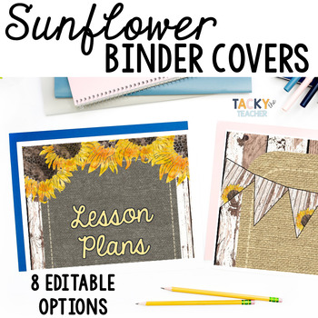 Preview of Editable Sunflower Binder Covers