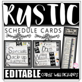 Editable Rustic Shiplap Schedule Cards