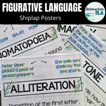 Preview of Classroom Decor Shiplap Figurative Language Posters