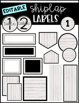 Preview of Shiplap Labels EDITABLE