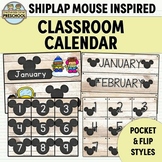 Shiplap Mouse Inspired Classroom Calendar -Pocket and Flip