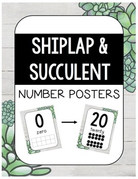 Preview of Shiplap & Succulent Number Posters 0-20