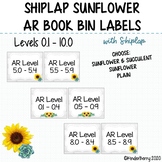 Shiplap Sunflower & Succulent AR Book Bin Labels