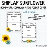 Shiplap Sunflower & Succulent Communication Folder Covers Freebie