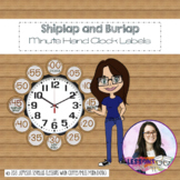 Shiplap and Burlap Analog Clock Numbers Minute Hand Labels