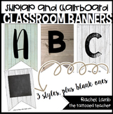 EDITABLE Shiplap and Chalkboard Classroom Banner Kit || fa