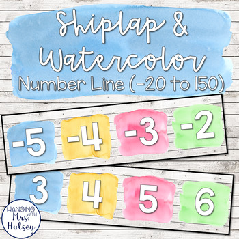 Preview of Shiplap and Watercolor Number Line