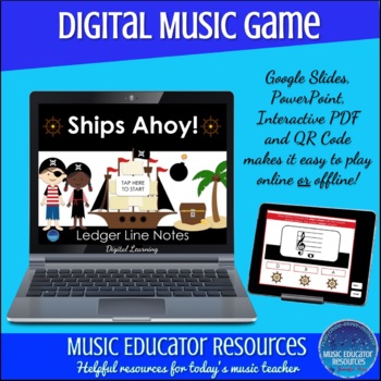 Preview of Ships Ahoy | Treble and Bass Ledger Line Notes | Interactive Digital Music Game