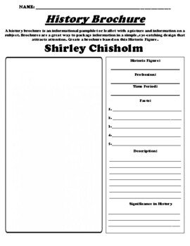 Preview of Shirley Chisholm  "History Brochure" Worksheet & WebQuest