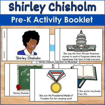 Preview of Shirley Chisholm Pre-k Activity Book - Black History Month Pre-K Activities