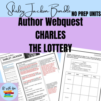 Preview of Shirley Jackson No Prep Bundle - Author Webquest Charles The Lottery