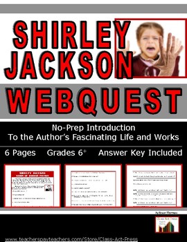 Preview of SHIRLEY JACKSON Webquest | Queen of Horror Fiction | Worksheets
