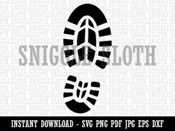 Preview of Shoe Print Boot Clipart Digital Download SVG EPS PNG PDF AI DXF JPG Cut Files