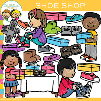 Prestatie Woud etiket Kids Shoe Store Shopping Clip Art by Whimsy Clips | TPT