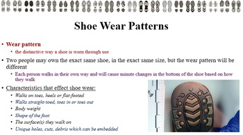 Preview of Shoe & Tire Impression PPT+notes for Forensics/Criminal Investigations