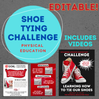 Preview of Shoe Tying Challenge, includes videos - EDITABLE!!!