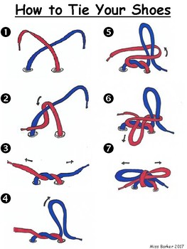 step by step tying shoes