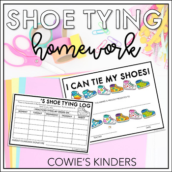 Preview of Shoe Tying Practice Activity Homework Log | Newly Updated & Editable!