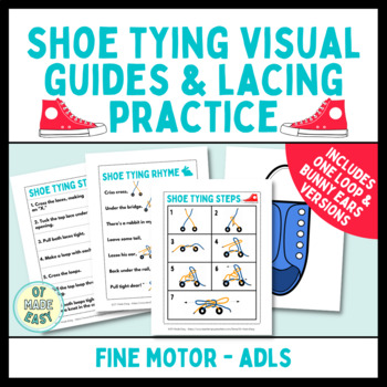 Preview of Shoe Tying Visual Steps Mnemonics and Shoe Lacing Cards