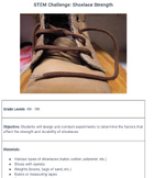Shoelace Strength STEM Challenge: Investigating Factors Af