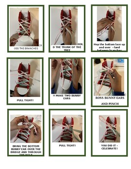 Preview of Shoelace Tying written and visual directions (with playful spin) step-by-step