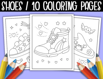 Shoes Coloring Pages Vol-2 by LittleFelixShop | TPT
