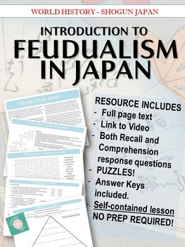 Preview of Feudalism in Japan - Shogun Japan - Introductory Reading, Writing & Puzzle Tasks