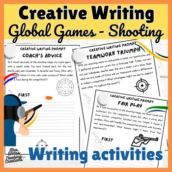 Preview of Shooting Sports Creative Writing Worksheets & Activity Prompts Pack