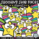 Shooting Star Faces Clipart