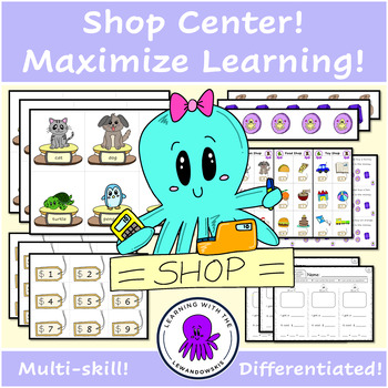 Preview of Shop Center - Add, Subtract, Count, Count On, Teen Numbers, Read, Write, Play!