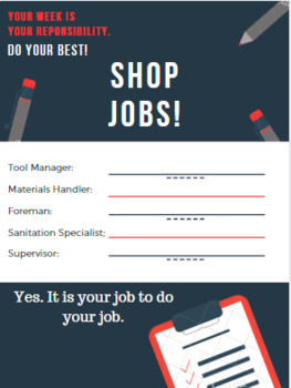 Preview of Shop Jobs Assignment Sheet