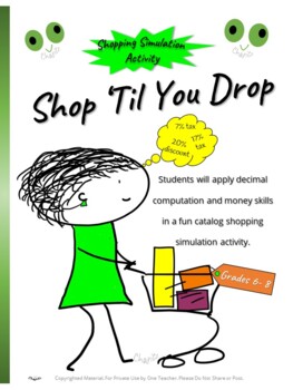 Preview of Shop 'Til You Drop - A Money/Shopping Simulation Activity