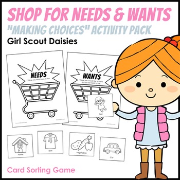 Preview of Shop for Needs & Wants - Girl Scout Daisies - "Making Choices" Leaf (Step 1)