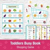 Shopping Busy Book Printable Game for Toddlers, Grocery Ac