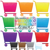Shopping Cart Clipart Watercolor - Grocery Store Money Tro