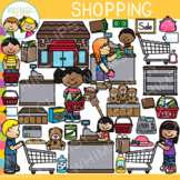 Shopping Kids at the Store Theme Clip Art