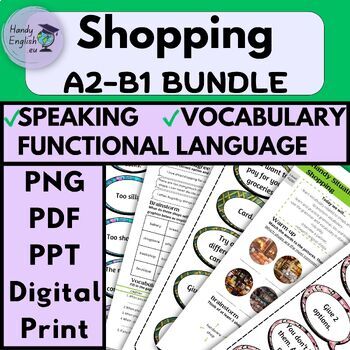 Preview of Shopping ESL BUNDLE Role Play Dialogues Vocabulary and Speaking