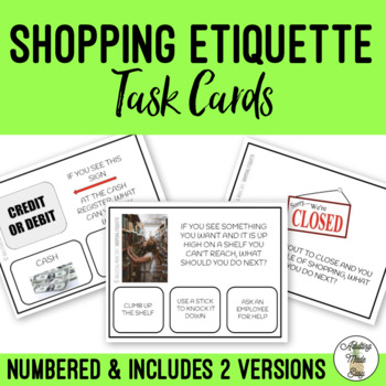 Preview of Shopping Etiquette Task Cards