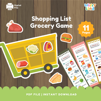 Preview of Shopping List Grocery Game, Pretend Play, Supermarket Dramatic Play, Shopping Ga